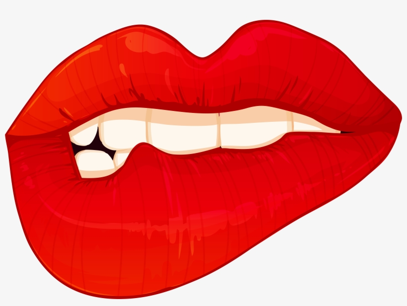 Biting Lips Png Clip Art - Clip Art, transparent png download