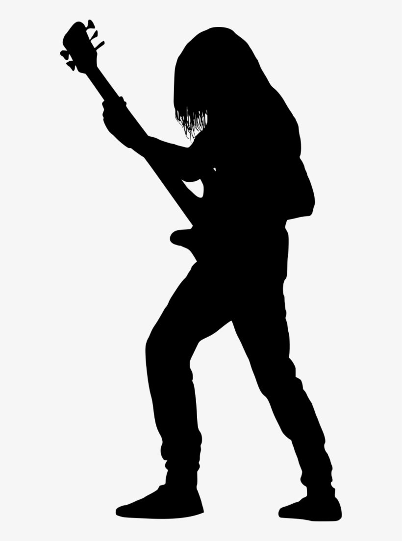 Png File Size - Girl Guitar Player Silhouette, transparent png download