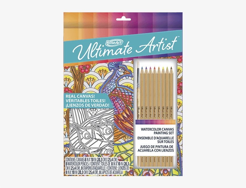 Ultimate Artist Watercolor Canvas Painting Peacock - Painting, transparent png download