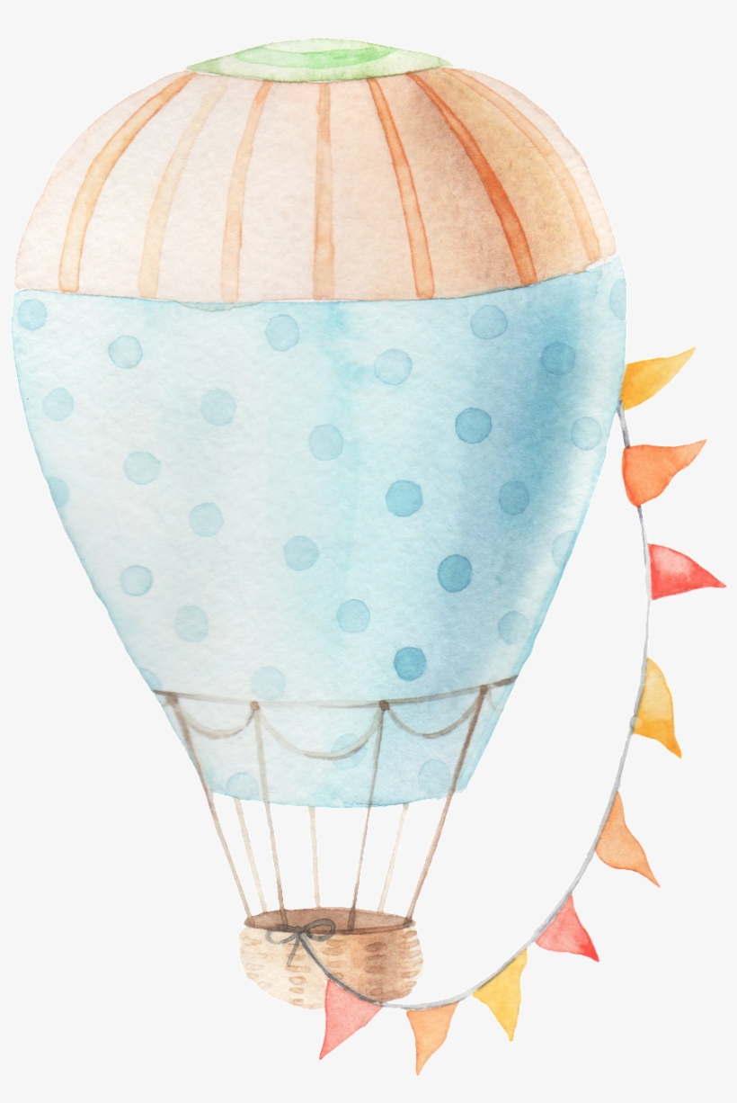 Watercolor Lift Air Balloon Transparent Decorative - Portable Network Graphics, transparent png download