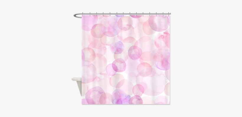 Pretty Pink And Purple Watercolor Bokeh Circles Shower - Window Valance, transparent png download