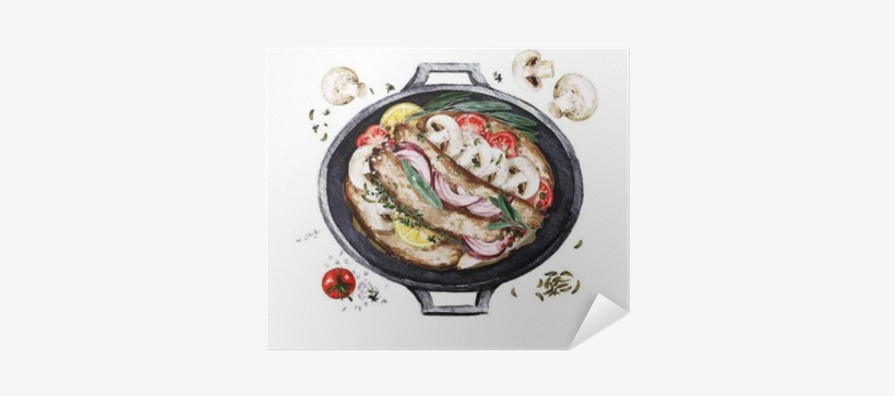 Watercolor Food Clipart - Illustration Watercolor Food Casserole, transparent png download
