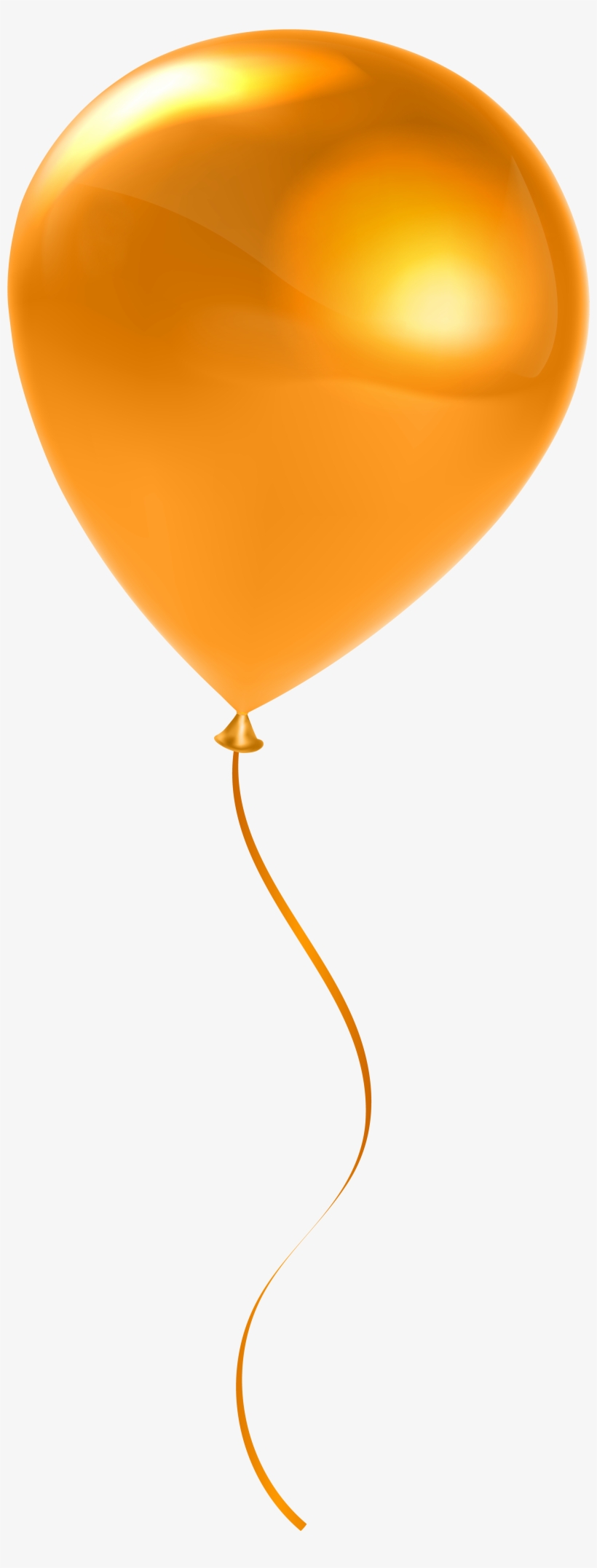 Single Orange Balloon Transparent Clip Art - Orange Balloons Transparent Background, transparent png download