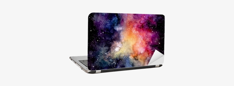 Watercolor Bright Pink Galaxy And Starry Sky Sticker - Watercolor Painting, transparent png download