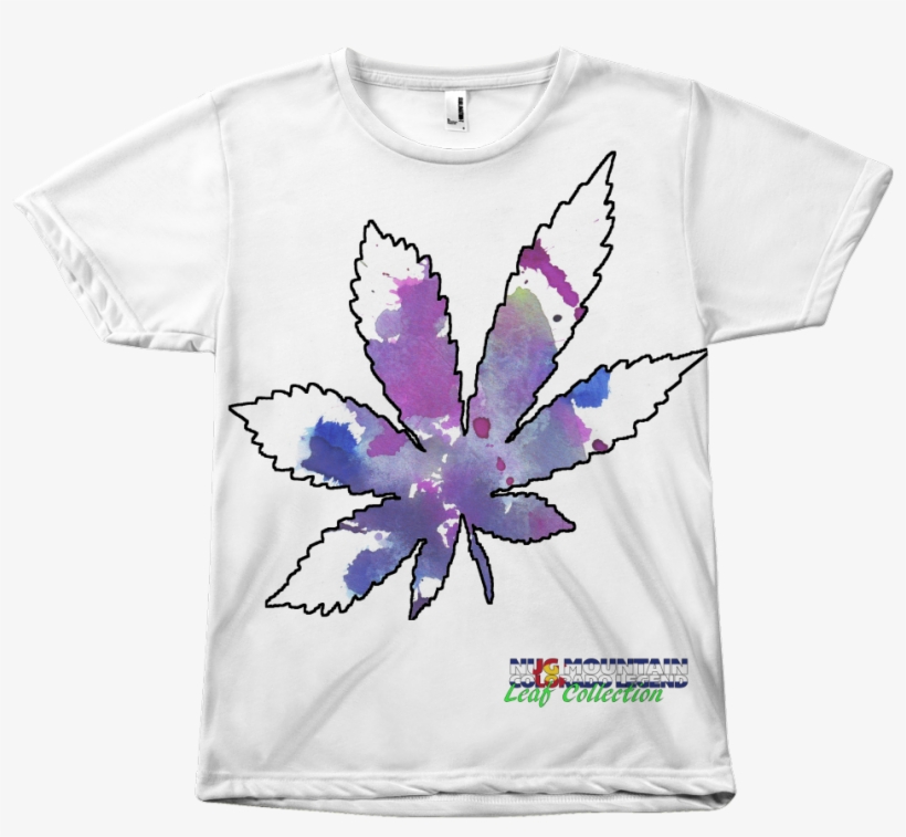Purple Blue Watercolor Leaf - Nina Simone Tshirt, transparent png download