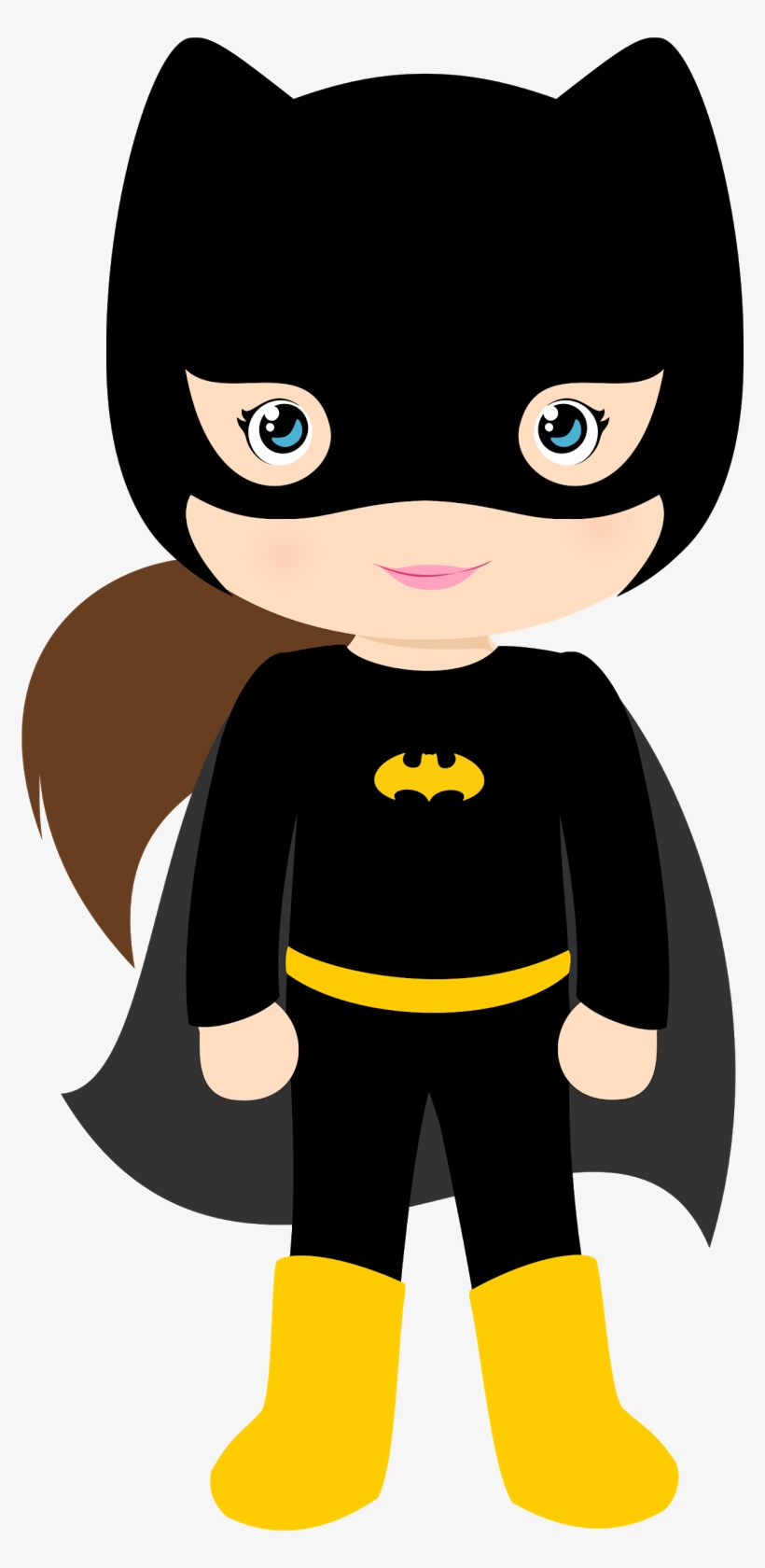Clip Art Black And White Cards Drawing Batman - Bat Girl Clipart, transparent png download