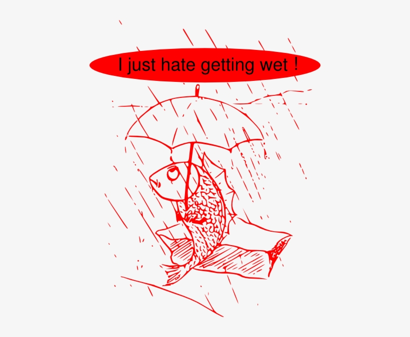 Fish In The Rain Svg Clip Arts 462 X 595 Px, transparent png download