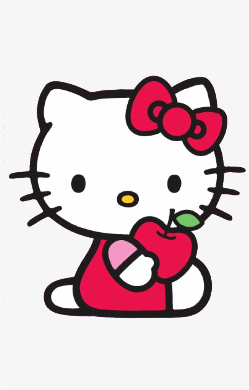 Borders, Images And Backgrounds - Hello Kitty With Apple, transparent png download