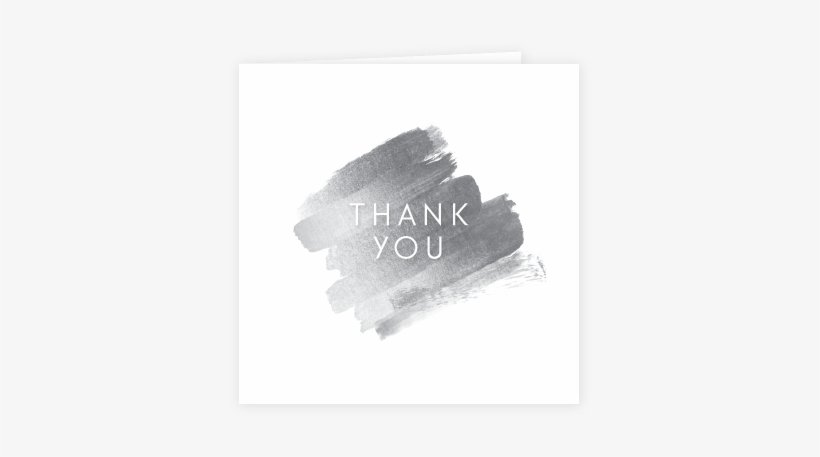 Brushstroke Thank You Card Silver - United States Of America, transparent png download
