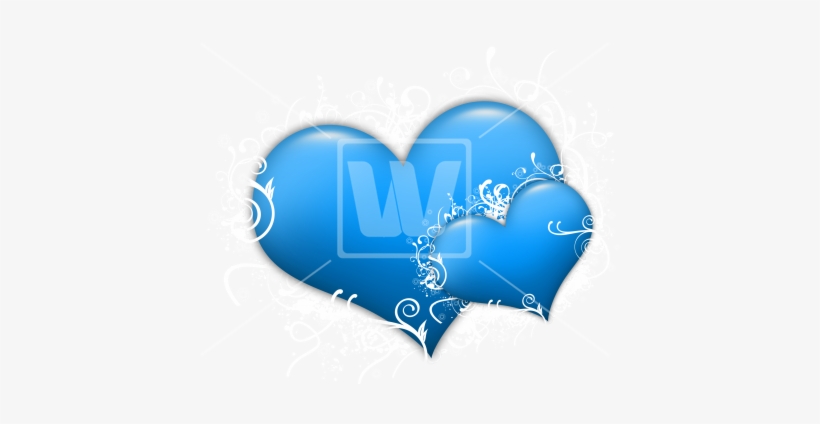 Blue Hearts Png - หัวใจ คู่ สี ฟ้า, transparent png download