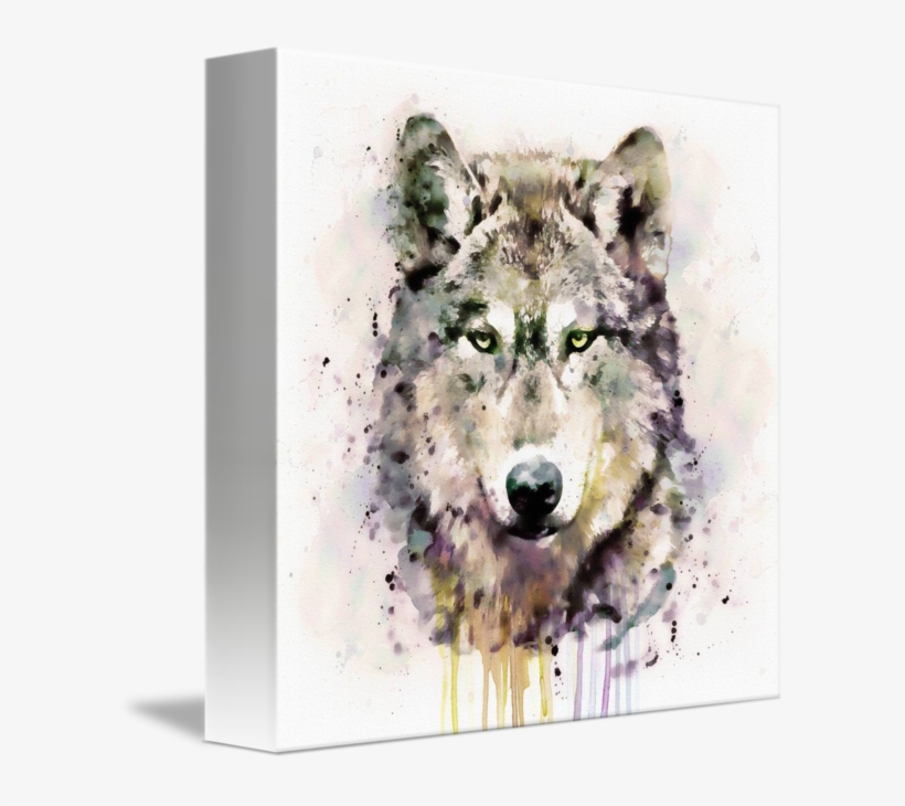 "wolf Head" By Marian Voicu, Bucharest // Watercolor - Wolf Head, transparent png download
