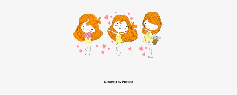 Three Color Cute Girl Notebook Cover Material, Decoration, - Illustration, transparent png download