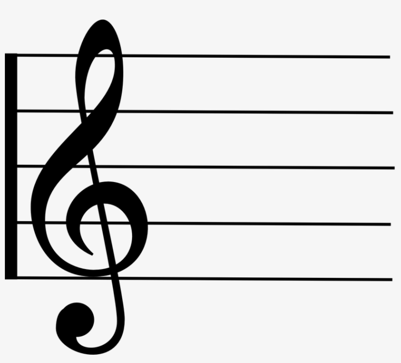 Treble Clef On Stave, transparent png download