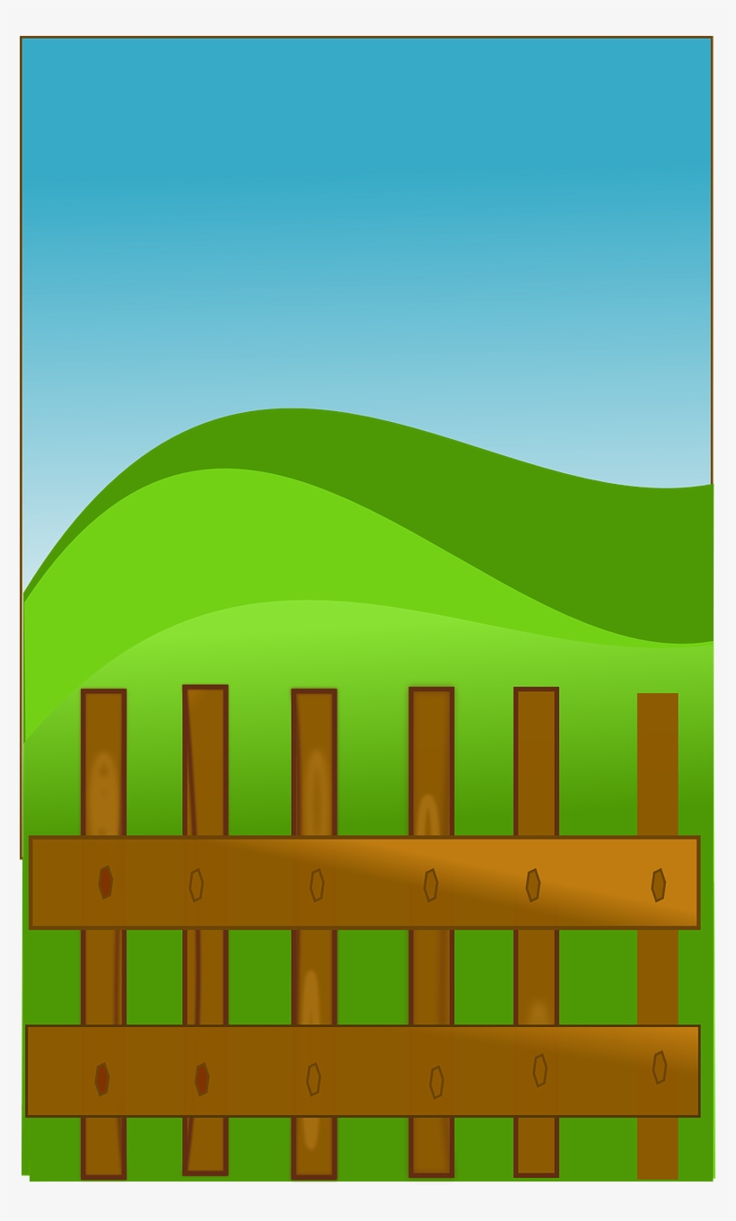 Fence Wooden Brown Green Sky Transparent Image - Picket Fence, transparent png download