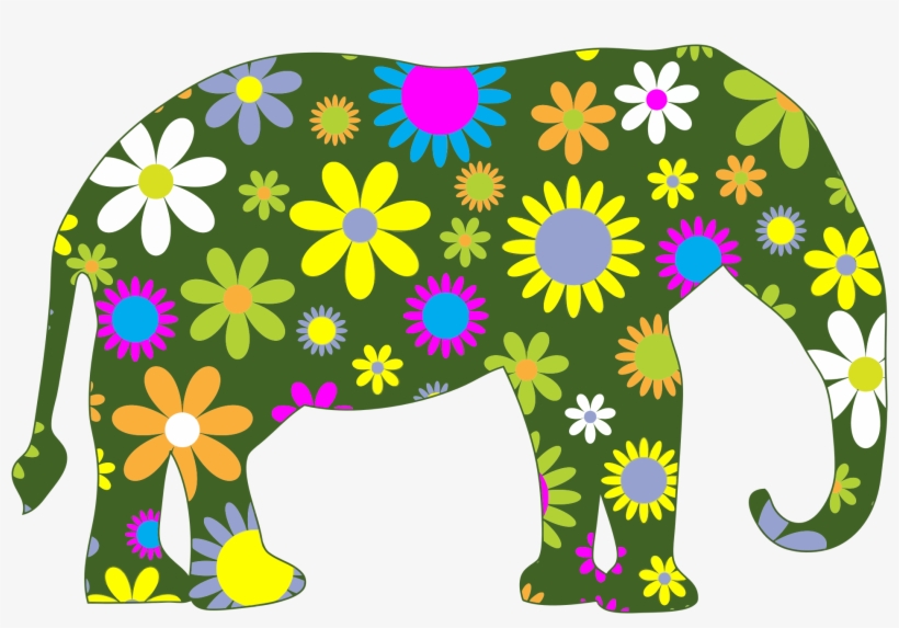 Retro Icons Png Free And Downloads - Colorful Elephant Clip Art, transparent png download