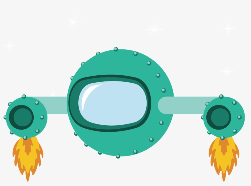 Brazil Drawing Paper Sticker Wallpaper - Green Space Ship, transparent png download