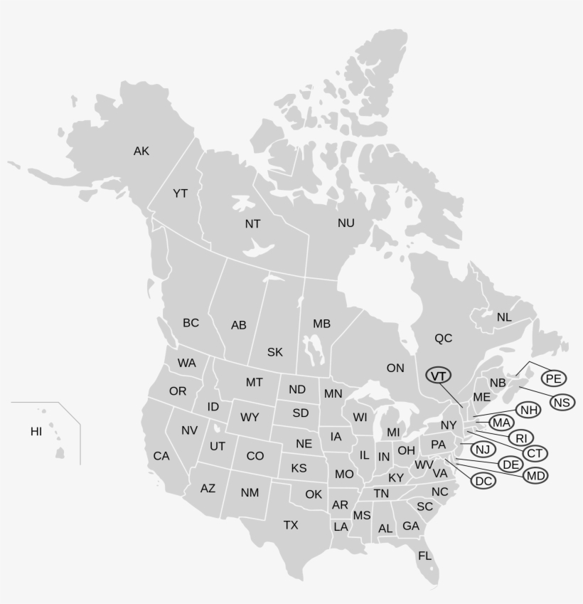 Download Map Of United States Canada Major Tourist - Population Of Mule Deer In North America, transparent png download
