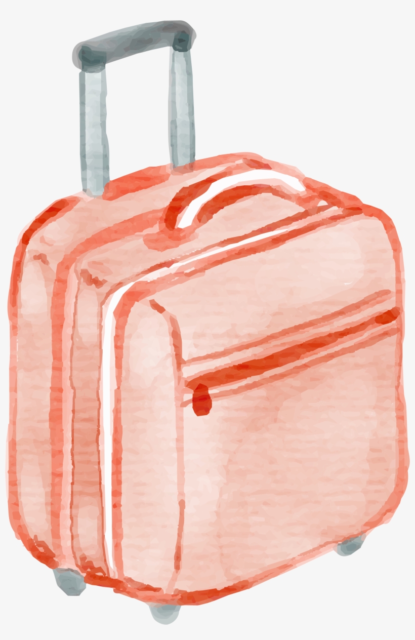 Suitcase Watercolor Painting Baggage Drawing - Suitcase Watercolor, transparent png download