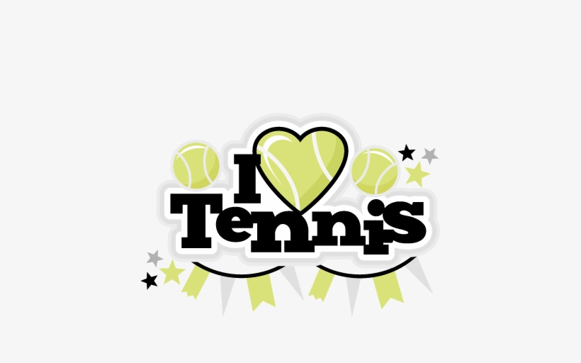 I Heart Tennis Title Scrapbook Cut File Cute Clipart - Clipart Transparent Background Silhouette Tennis, transparent png download