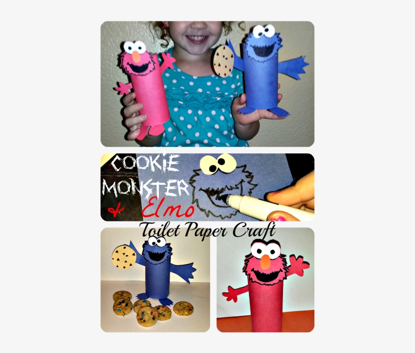 Cheap Elmo & Cookie Monster Toilet Paper Roll Crafts - Toilet Paper, transparent png download
