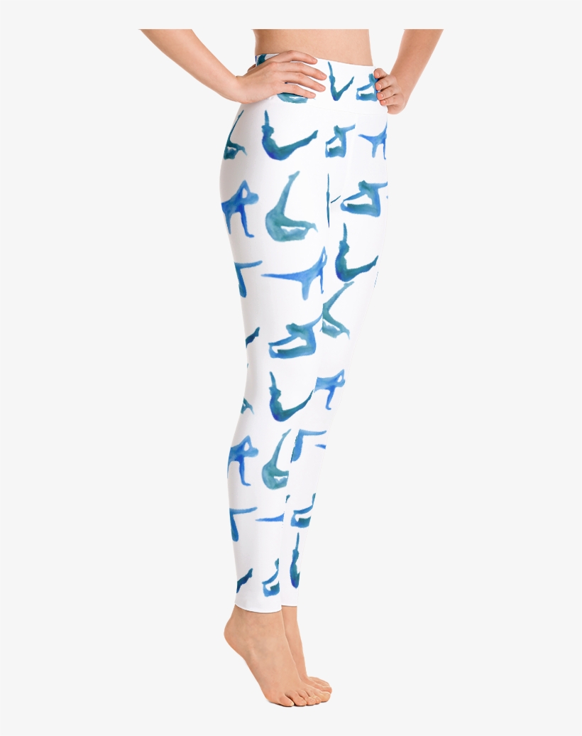 Watercolor Pilates High Waisted Leggings - Leggings, transparent png download