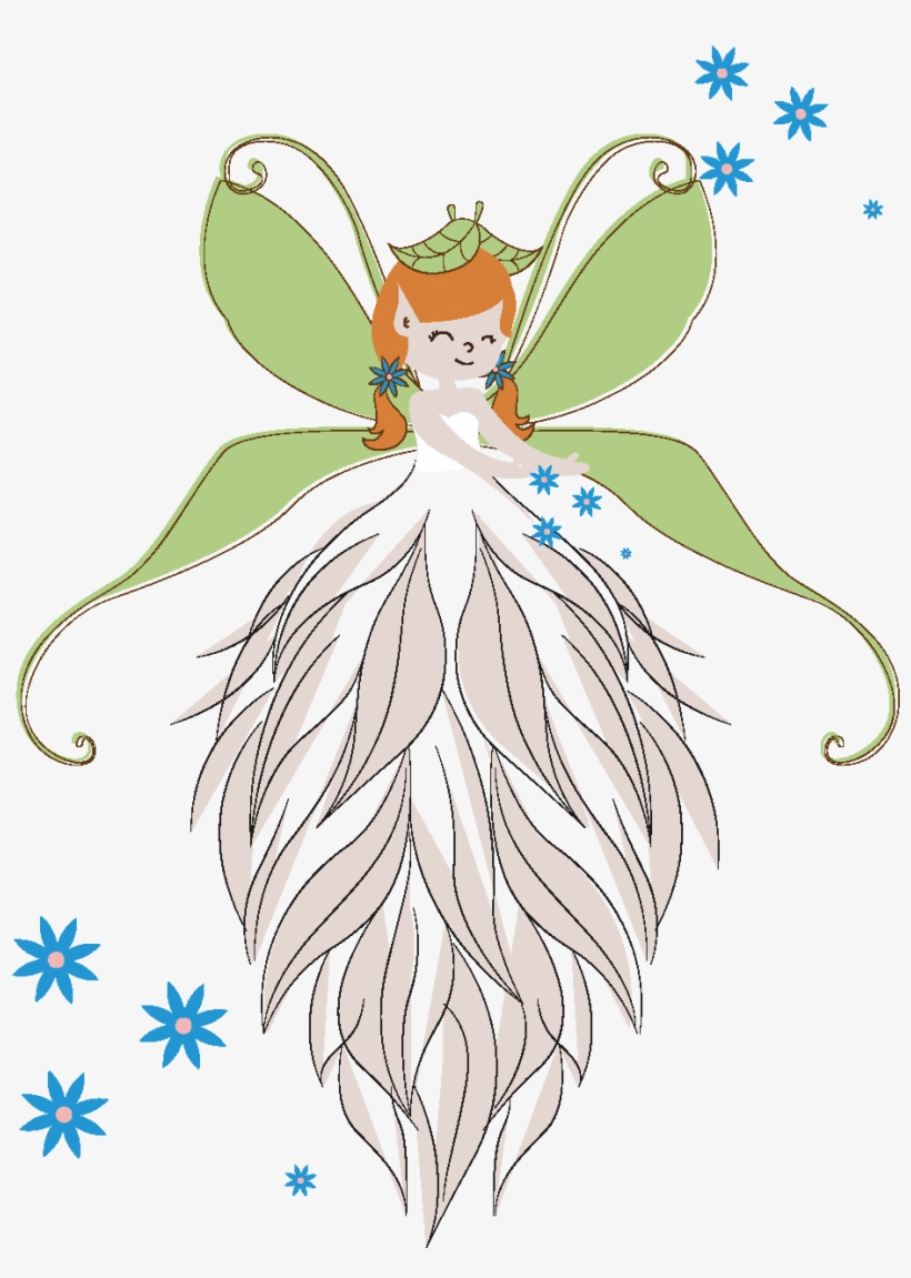 Vector Hand Drawn Cartoon Butterfly Girl - Drawing, transparent png download