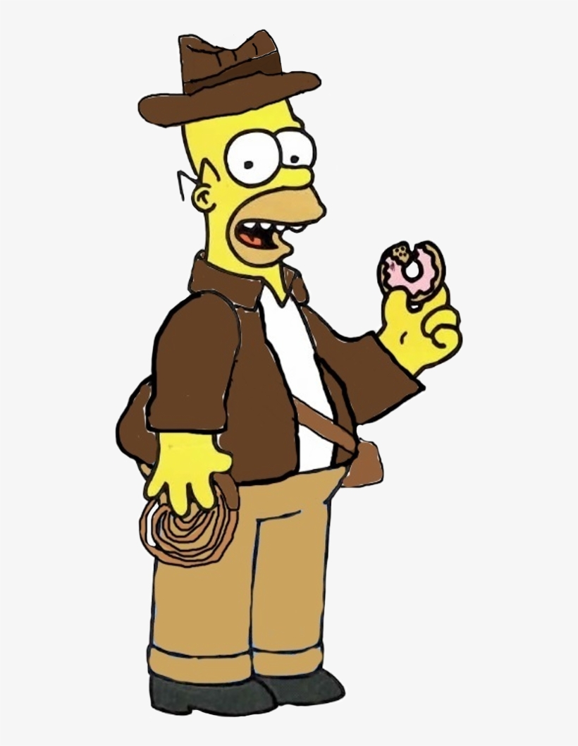 Indiana Jones Clipart Peter Griffin - Homer Simpson Eating A Donut, transparent png download