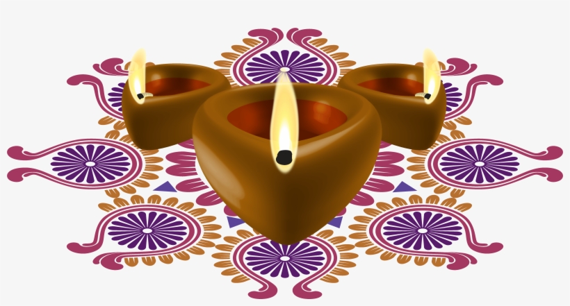 Happy Diwali Decorative Candles Png Clipart Image - Diwali Png, transparent png download