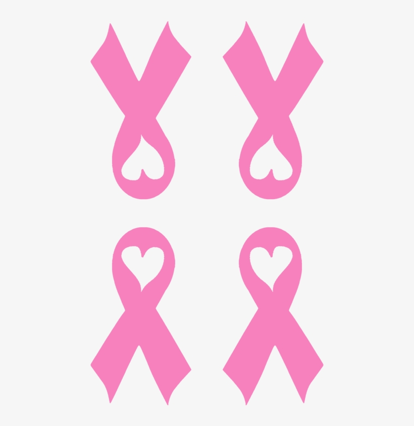 Breast Cancer Awareness Ribbon With Heart Fabric, transparent png download