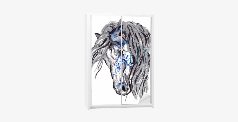 Transparent Download Closet Drawing Watercolor - Tete De Cheval Dessin, transparent png download