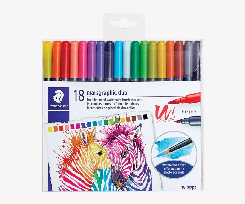 Enlarge Image - Marsgraphic Duo Watercolor Brush Markers, transparent png download