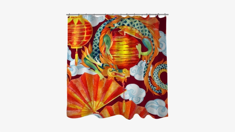 Chinese Dragon Watercolor Seamless Pattern - Chinese Dragon, transparent png download