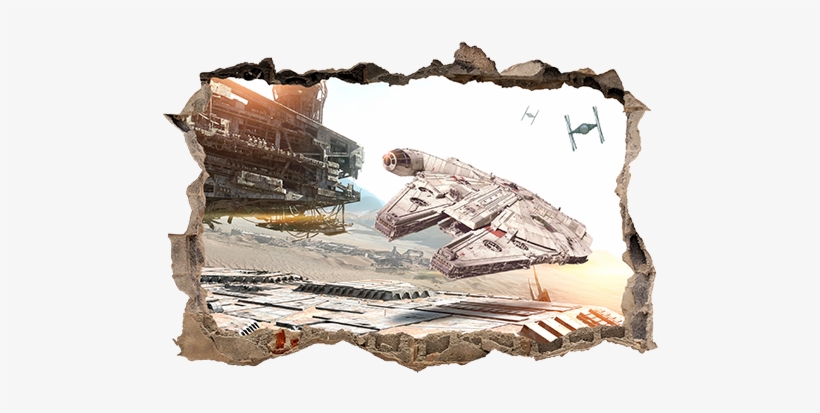 Hole Millennium Falcon - Stickers 3d Star Wars, transparent png download