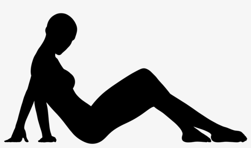 Siluet Model Wanita Duduk, transparent png download