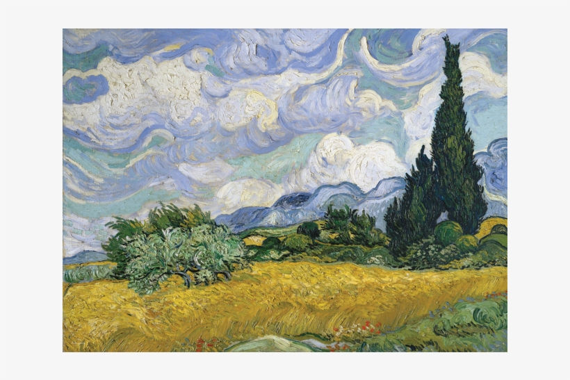 Vincent Van Gogh - Wheat Field With Cypresses, transparent png download