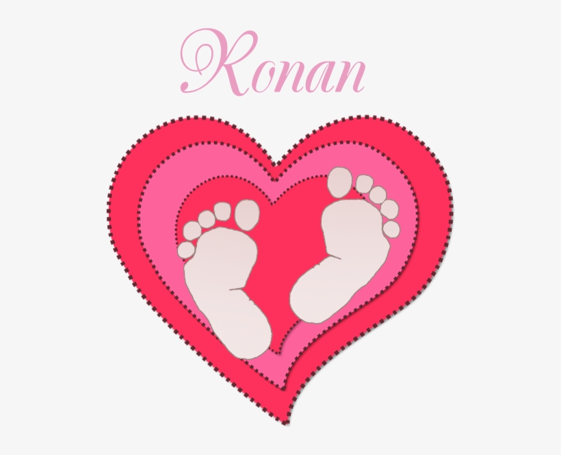 Baby Footprint Heart 5'x7'area Rug - Baby Footprint Heart Invitations, transparent png download