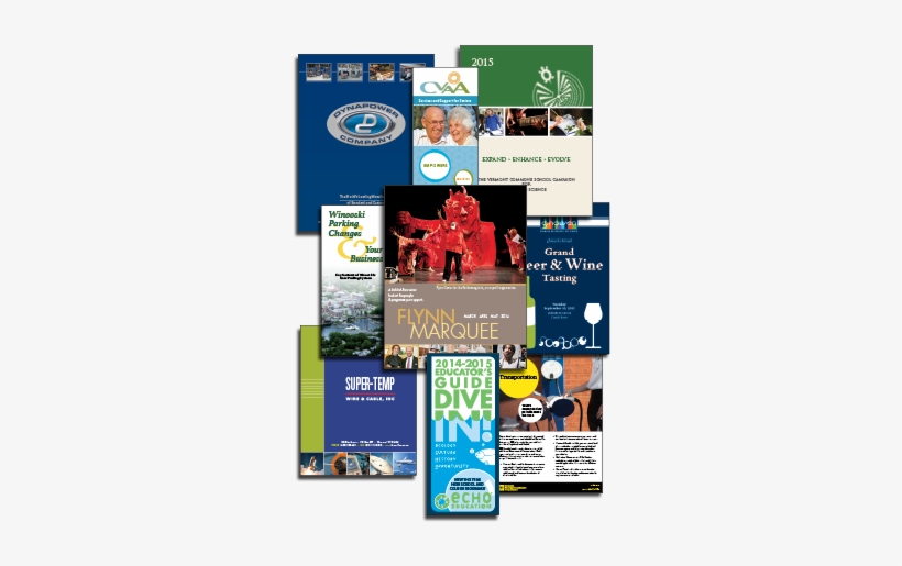 Collage Of Printed Brochures And Flyers - Vermont, transparent png download