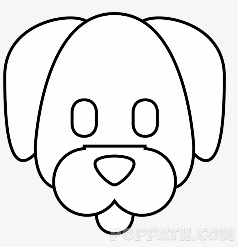 A Dog Emoji Shows That A Cute Dog Is Smiling With Its - Dog, transparent png download