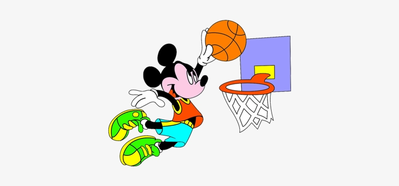 Mickey Playing Basketball - Mickey Mouse Playing Basketball, transparent png download