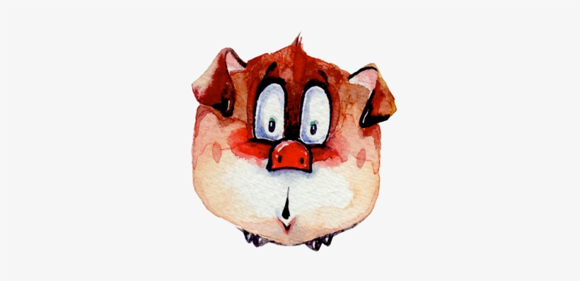Watercolor Piggies Messages Sticker-3 - Illustration, transparent png download