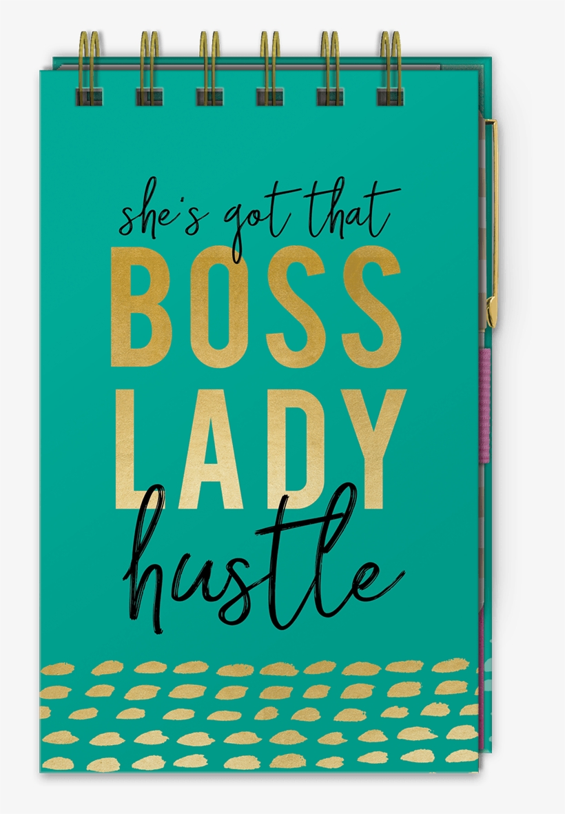Boss Lady Hustle Spiral Notepad With Pen - Lady Jayne Top Spiral Bound Notepad Jotter, transparent png download