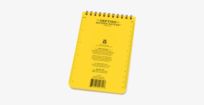 4" X 6" All Weather Top Spiral Notebook - Rite Waterproof 3” X 5” Notepad - Yellow, transparent png download