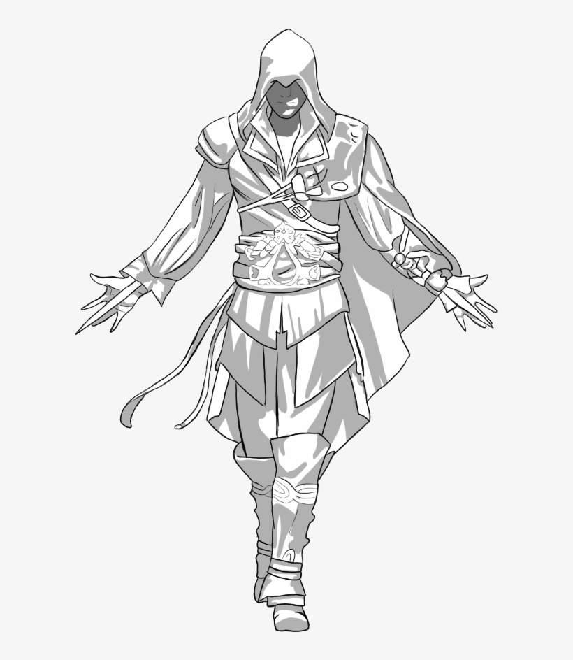 Auditore Da Firenze By Png Free Library - Sketch Of Ezio Auditore, transparent png download