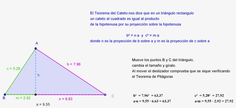 Donde N Es La Proyección De B Sobre A Y M Es La Proyección - Teorema De Las Proyecciones Trigonometria, transparent png download