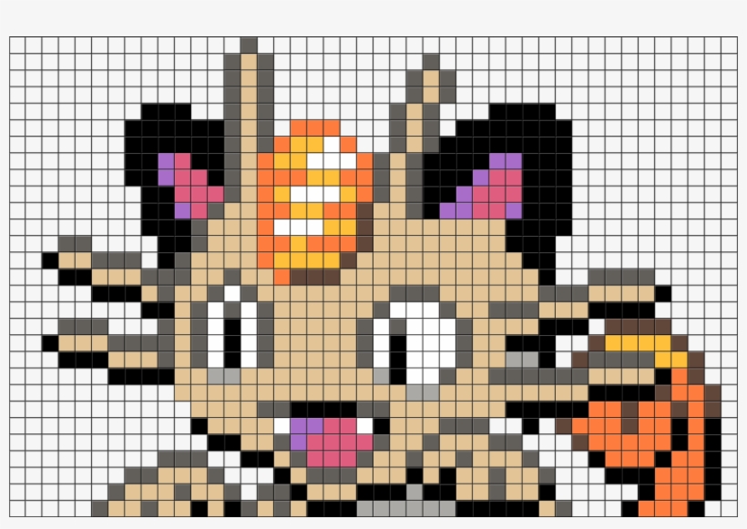 Pokemon Meowth Pixel Art, transparent png download