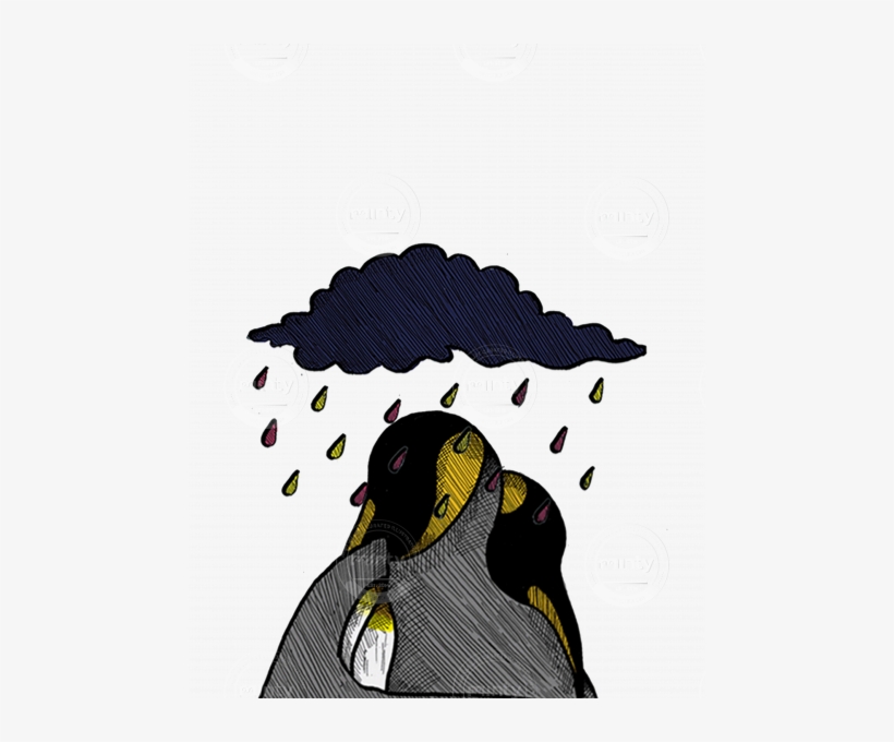 Hugging Penguins - Illustration, transparent png download