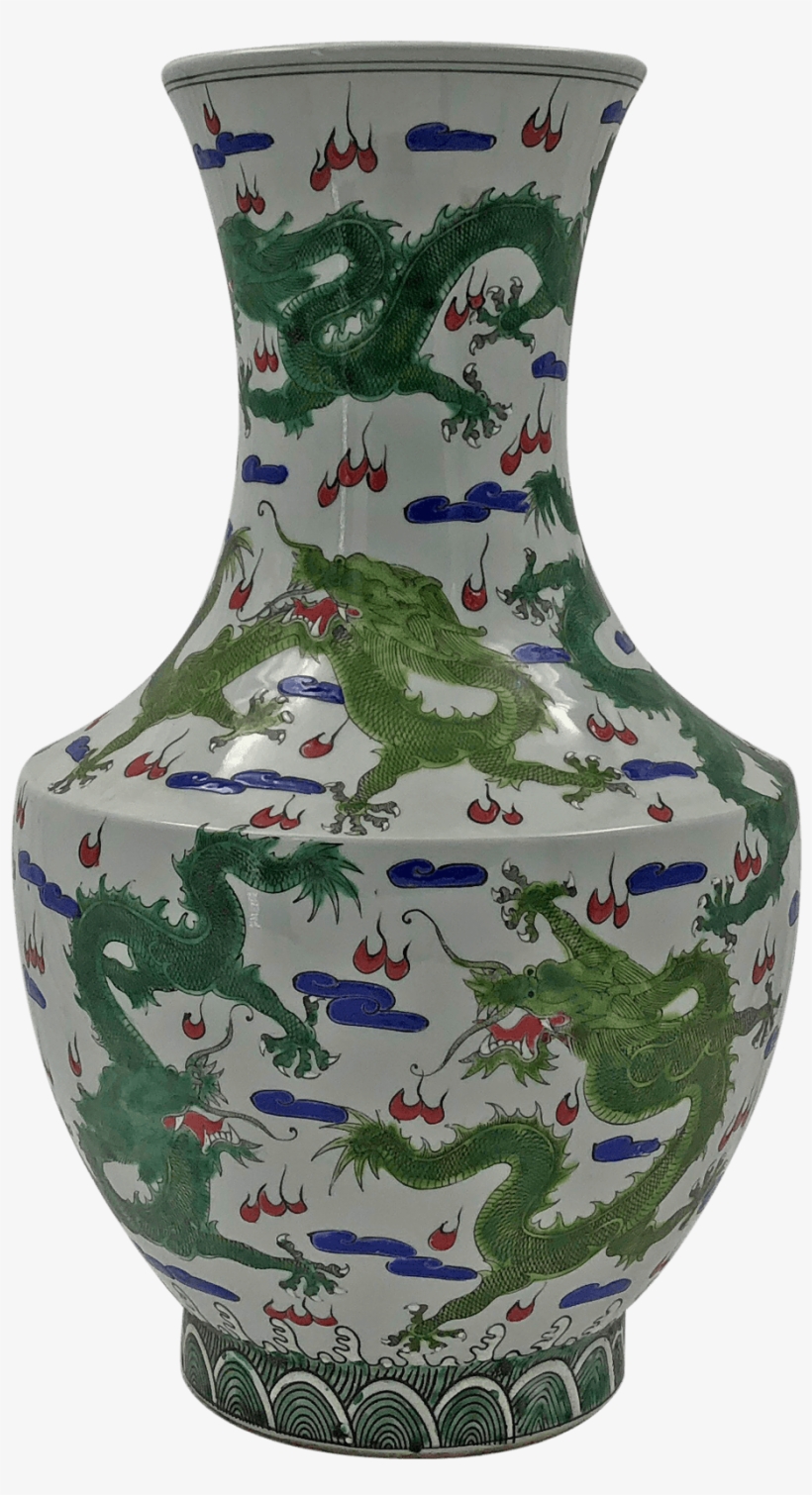 Chinese Green Dragon Hu-shaped Vase - Vase, transparent png download