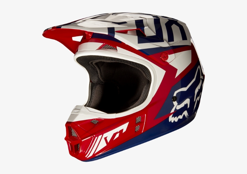 V1 Falcon Helmet Ece [red/white] - Fox V1 Helmet 2015, transparent png download