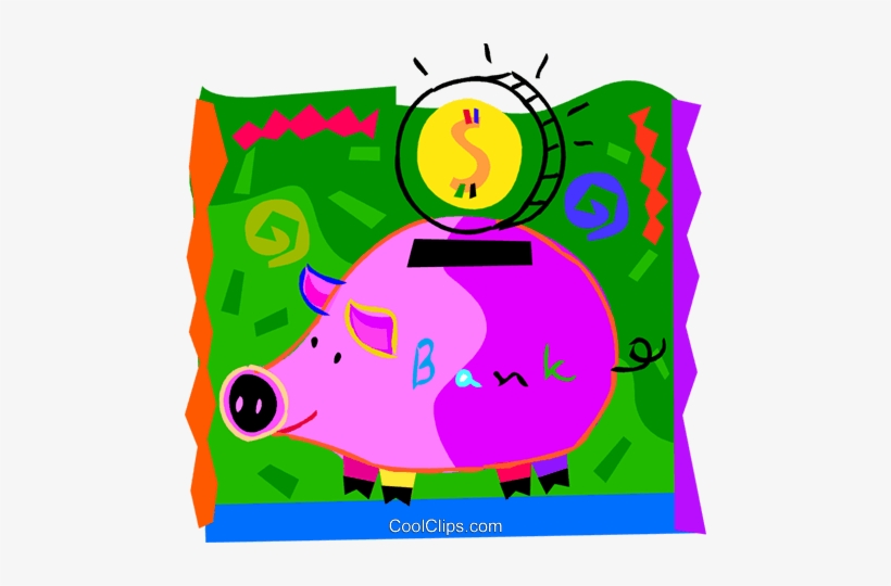 Piggy Bank With Change Royalty Free Vector Clip Art, transparent png download