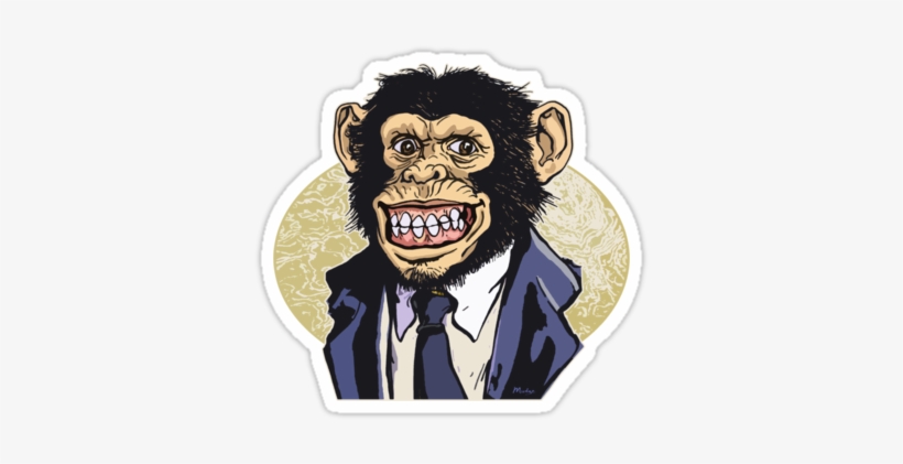 Chimp Drawing Suit - Cartoon Monkey In A Suit, transparent png download